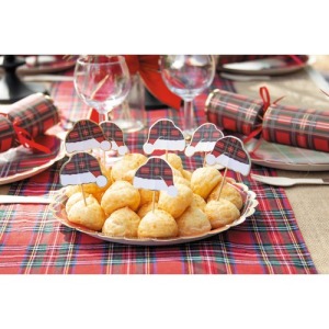 Pics à cocktail bonnet tartan x10pcs