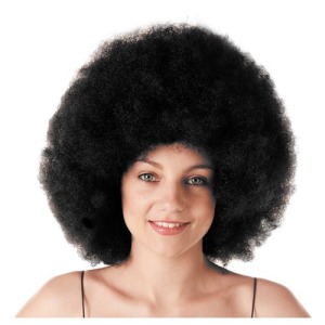 Perruque big afro avec logo noire 200g