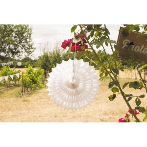 Éventail blanc 53cm