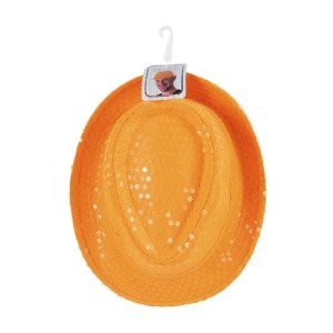 Borsalino sequin néon orange