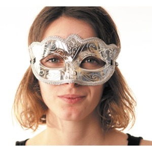 Masque personnalisé carnaval argent métallisé