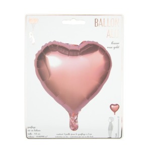 BALLON MYLAR COEUR ROSE GOLD
