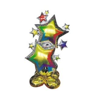 BALLON MYLAR ETOILES ET FOIL MULTICOLORE