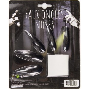 FAUX ONGLES personnalisés NOIRS X 10
