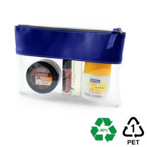 Trousse personnalisable zippée transparente 225x160x20mm en rPET