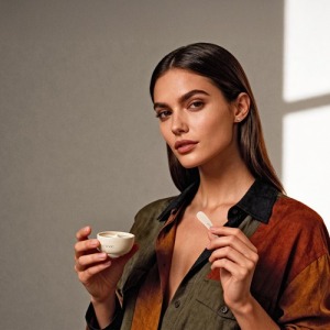 Bol et spatule de maquillage