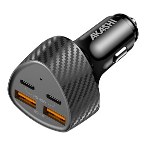 Chargeur avec logo allume-cigare 37W USB-C 2x USB-A 3.4A