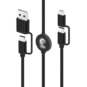 Câble publicitaire 4 en 1 avec transfert de données - Charge ultra rapide