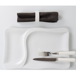 Assiette rectangulaire personnalisée avec 2 compartiments
