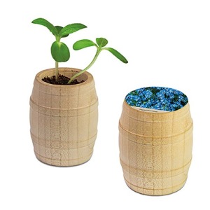 Mini-tonneau en bois personnalisable - Myosotis