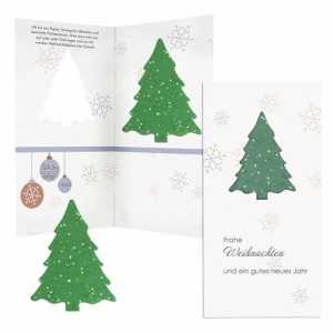 Carte de voeux avec papier ensemencé sapin - graines d'épicéa - Design standard