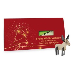 Carte de voeux avec puzzle en bois et feutrine -design standard - Père Noël