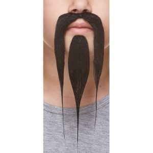 Moustache Chinois longue enfant - Noir brillant