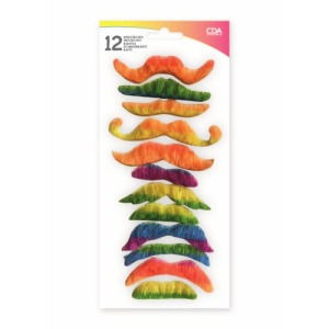 Set de 12 moustaches néon