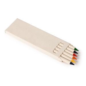 Paquet 6 crayons en bois de couleur en carton du lait