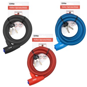 Antivol promotionnel spiralé pour vélo 15x1400mm - assortime