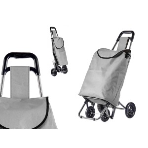 chariot personnalisable à provisions gris clair