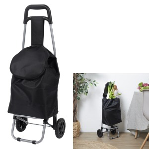 chariot promotionnel shopping 2 roues noir