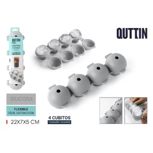 bac à glaçons r personnalisé rond flexible en silicone 4 cubes qu