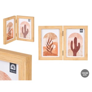 cadre photo personnalisé double effet bambou 10x15