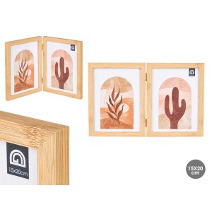 cadre photo promotionnel en bambou double effet 15x20