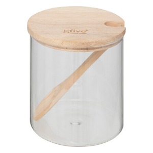Sucrier publicitaire verre et bois 0,4L hermet, transparent