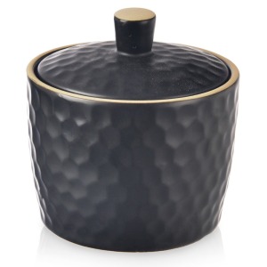Sucrier personnalisable en céramique noire Tea Time 320ml