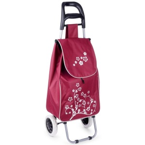 Chariot de courses promotionnel avec sac, bordeaux, 30 l
