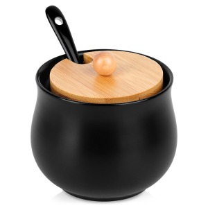 Sucrier personnalisable en céramique noire