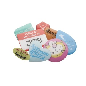 Badge époxy avec logo sur-mesure