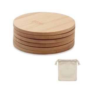  Lot de 6 sous-verres en bambou