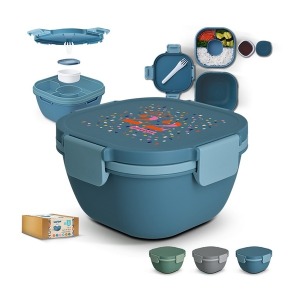 Boite a repas personnalisable lunch box multi-compartiments avec fourchette