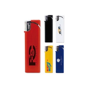 Briquet électronique publicitaire avec capot en métal, rechargeable