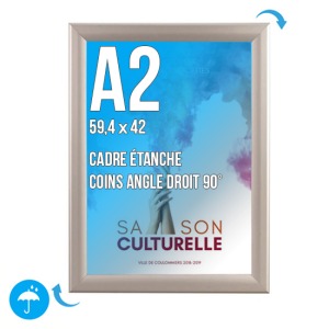 Cadre affichage publicitaire Clic-clac mural A.2 (594x420mm) étanche