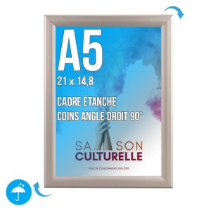 Cadre affichage avec logo Clic-clac mural A.5 (148x210mm) étanche