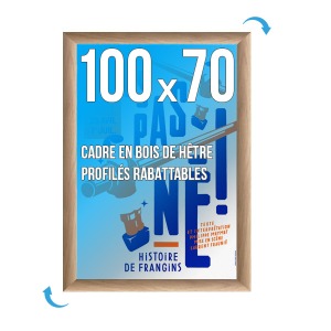 Cadre affichage personnalisable Clic-clac mural 100x70cm bois/hêtre