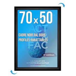 Cadre affichage personnalisable Clic-clac mural 70x50cm noir