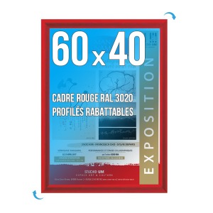 Cadre Affichage personnalisé CLIC-CLAC Mural 60x40cm ROUGE 3020