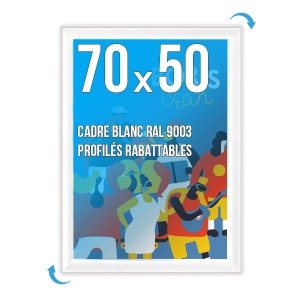Cadre Affichage publicitaire CLIC-CLAC Mural 70x50 cm BLANC 9003
