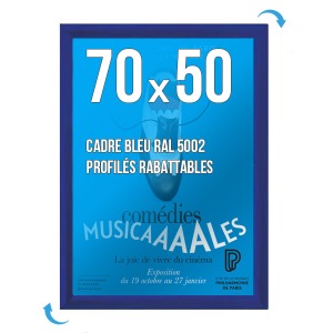 Cadre Affichage publicitaire CLIC-CLAC Mural 70x50 cm BLEU 5002