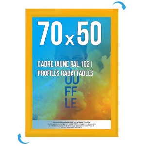 Cadre Affichage personnalisable CLIC-CLAC Mural 70x50 cm JAUNE 1021