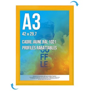 Cadre Affichage personnalisé CLIC-CLAC Mural A.3 JAUNE 1021