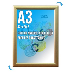 Cadre Affichage publicitaire CLIC-CLAC Mural A.3 OR / GOLD