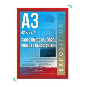 Cadre Affichage personnalisable CLIC-CLAC Mural A.3 ROUGE 3020