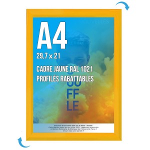 Cadre Affichage publicitaire CLIC-CLAC Mural A.4 JAUNE 1021