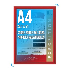 Cadre Affichage avec logo CLIC-CLAC Mural A.4 ROUGE 3020