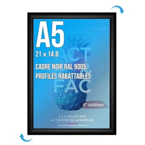 Cadre Affichage personnalisable CLIC-CLAC Mural A.5 NOIR 9005
