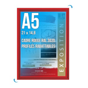 Cadre Affichage personnalisable CLIC-CLAC Mural A.5 ROUGE RAL 3020