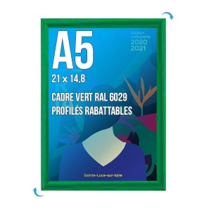Cadre Affichage personnalisé CLIC-CLAC Mural A.5 VERT RAL 6029