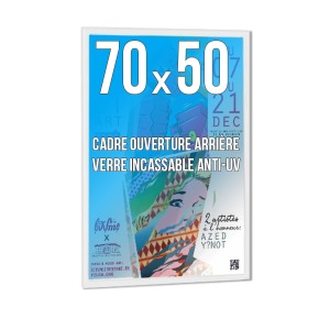 Cadre promotionnel déco 50x70cm couleur blanc